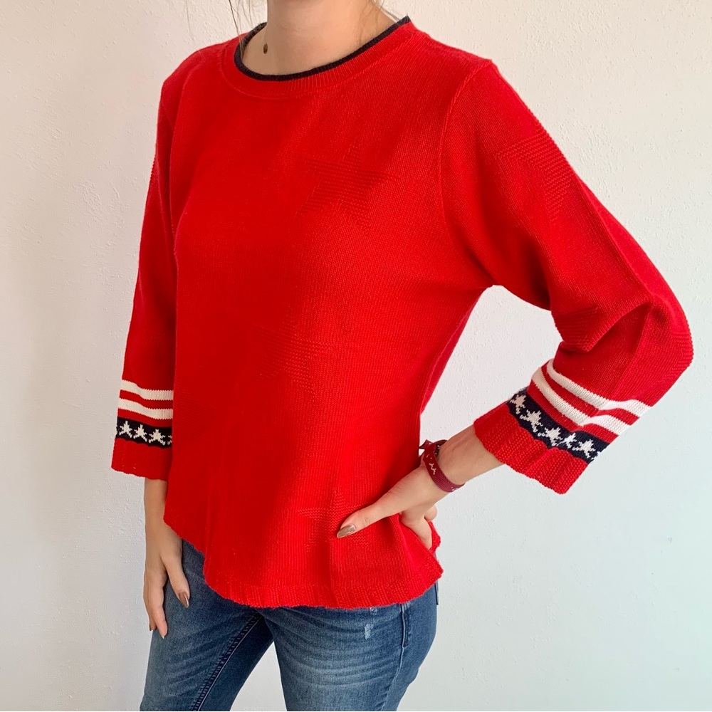 Vintage Red American Star Sweater